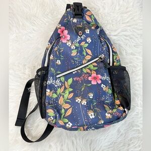 Mosiso Floral Print Crossbody Sling Daypack Backpack Travel Bag